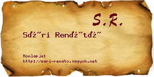 Sári Renátó névjegykártya