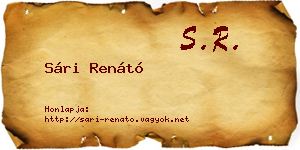 Sári Renátó névjegykártya
